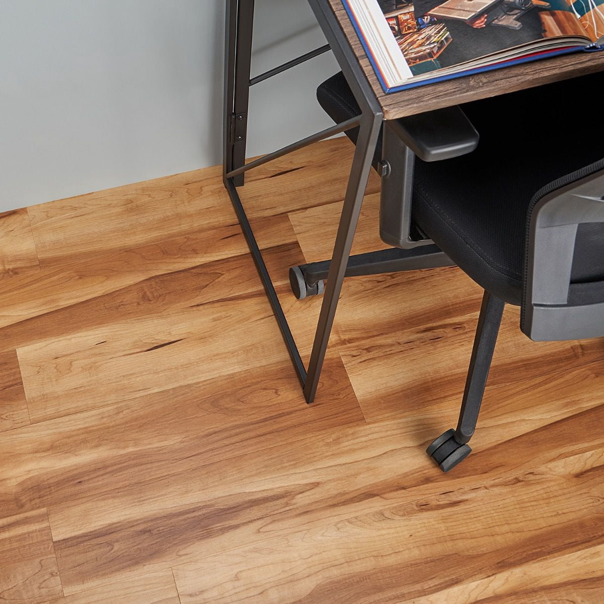Bond Tile Lujo 12mil Maple Monticello 6 in. x 48 in. Rigid Click-Lock Luxury Vinyl Tile Flooring (27.39 Sq. Ft. / Case)