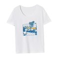 thumbnail image 4 of Camiseta básica de verano para mujer, camiseta básica de moda suave para viajar, ir de compras, 4 of 7