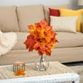 thumbnail image 3 of Nearly Natural 18" Autumn Maple Leaf Artificial Plant in Planter, Orange, 3 of 3