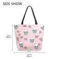 thumbnail image 5 of Open Top Canvas Tote Bag with Zipper Reusable Shopping Bag 13.5x15" Roomy Carryall Skulls and Roses Pattern, 5 of 9