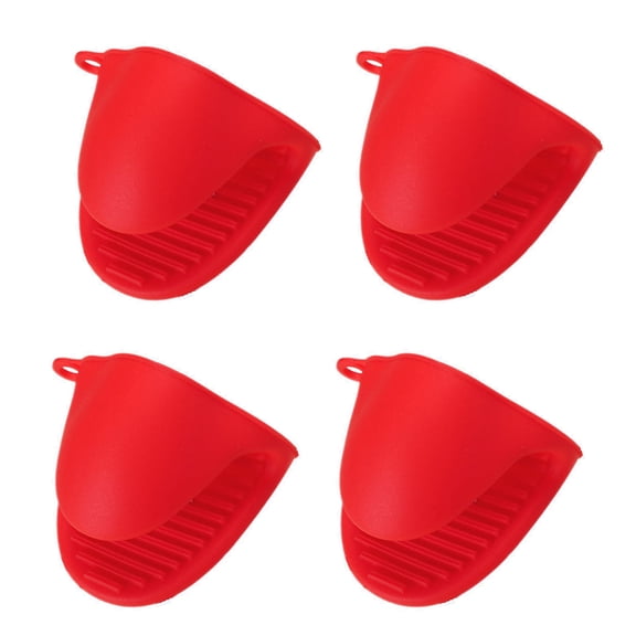 Homelife 4Pcs Silicone Oven Mitts Heat Resistant Kitchen Mittens Pinch Mitts Anti-Scald Silicone Potholders Non-Slip Cooking Mitts Versatile Mini Oven Mitts