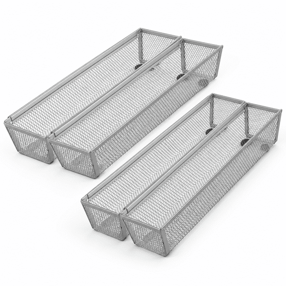 Utensil Drawer Organizer for Kitchen, Mesh silverware drawer organizer