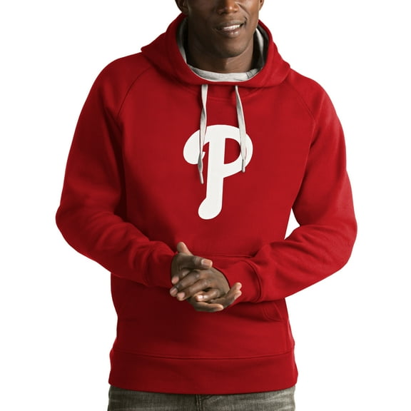Men's Antigua Red Philadelphia Phillies Victory Pullover Hoodie