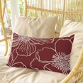 thumbnail image 4 of Red Flowers Pillow Covers, Linen Long Throw Pillow Case, Spring Floral Botanical Modern Art Holiday Pillow Protector Decorative Cushion Cover for Living Room/Bedroom 20" x 26", 4 of 8