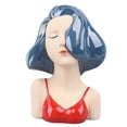 thumbnail image 2 of Florero con Cara de Niña Florero con Cabeza de Cerámica Escultura Decorativa Moderna Maceta para el Hogar Sala de Estar Oficina Estante de Libros Decoración ANGGREK Otros, 2 of 8