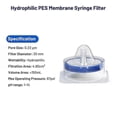 thumbnail image 3 of Sterile Syringe Filter PES, Hydrophilic Filtration, 50Pcs, 3 of 5