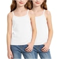 thumbnail image 5 of NAISIBABY Girls Tank Tops 2-Pack, Scoop Neck Ultra-Soft Spaghetti Strap Kids Dance Ballet Sports Camisole White Size 7-8, 5 of 5