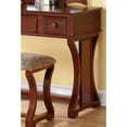 thumbnail image 4 of Bedroom Vanity With Stool, Foldable Mirror & Drawers, Cherry Color, Rustic Style Veneer Furniture Modern Vanity, Stool Included, Color Piece, 4 of 6
