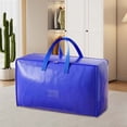 thumbnail image 1 of Bolsa de almacenamiento móvil tejida extra grande para ropa de cama | Organizador de edredón grueso y resistente | Bolsa impermeable de lavandería para dormitorio de viaje | Embalaje de ropa, 1 of 5