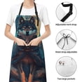 thumbnail image 4 of Zufioo Starry Sky Moon Wolf Leader Print Adult Waterproof Apron, Cooking Apron, Flower Arranging and Painting Apron-Adjustable Straps, with Pockets, Kitchen Supplies-One Size, 4 of 9