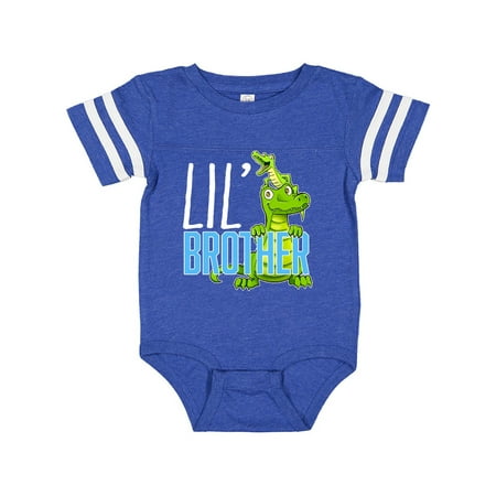 

Inktastic Lil Brother with Cute Green Alligators Gift Baby Boy or Baby Girl Bodysuit