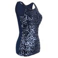 thumbnail image 4 of PrettyGuide Women Shimmer Glam Sequin Embellished Sparkle Tank Top Vest Tops Navy, X-Large, 4 of 7