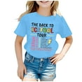 thumbnail image 1 of WEAIXIMIUNG T-Shirts Fille Tout-Petit 3T Blanc Saison Scolaire Enfants Imprimé Manches Courtes Col Rond T-Shirt, 1 of 4