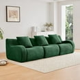 thumbnail image 4 of Boneless Cloud Couch Modular Sectional Sofa, 115.3" Comfy Teddy Fabric 3 Seater Sofa, Deep Seat Sectional Couches for Living Room, Modern Small Couches for Small Space, No Assembly Couch, Green, 4 of 11