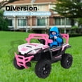 thumbnail image 2 of Carro Electrico Montable para Niños de Control Remoto y Manejo Directo Carrito Tipo 4x4 Todo Terreno con Luces Estero Bluetooth y USB Doble Puerta con Seguro Rosa Gaon, 2 of 5