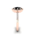thumbnail image 2 of SuperJeweler 1 Carat Rose Cut Oval Black and White Diamond Halo Ring In 14 Karat Rose Gold For Women, 2 of 6
