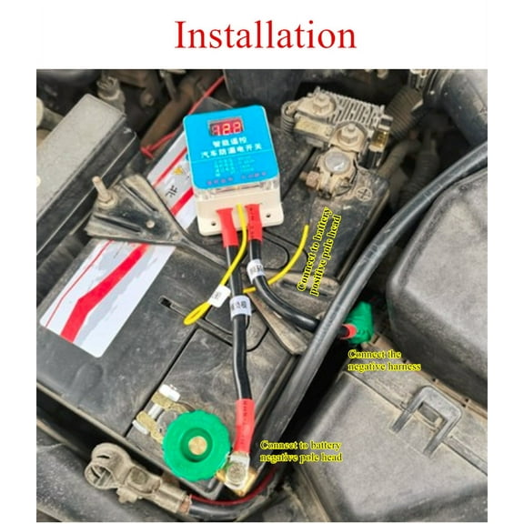 Upgrade negative Integrated Automatic Wireless Remote Control 12v Car Battery Disconnect Cut Off Isolator Master Switches Real time digital voltmeter