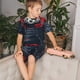 thumbnail image 4 of Balery Red Black Eastern Panda Warrior Conjunto de Pijama Infantil de Manga Corta con Estampado – Ropa de Dormir de Algodón Suave-Large, 4 of 6