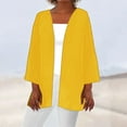 thumbnail image 2 of Timegard 3/4 Sleeve Cardigan for Women Lightweight Open Front Coats Fall Solid Color Loose Thin Tops, 2 of 5
