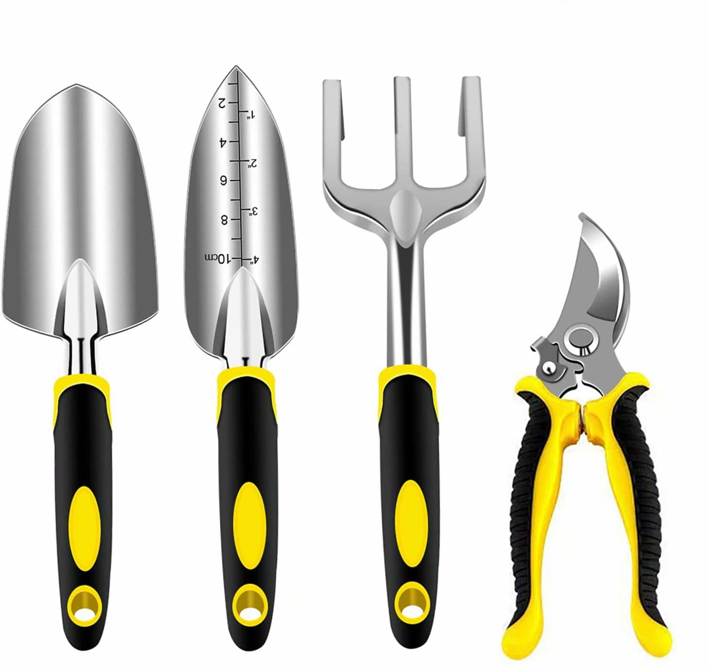 Garden Tool Set 4 Piece Aluminum Gardening Tools Kit with Pruning Shear