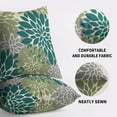 thumbnail image 5 of Teal Green Grey Gray Pillow Covers 18X18 Inch Set of 2, Spring Modern Geometry Dahlia Floral Print Decorative Throw Pillow Covers Outdoor Farmhouse Cushion Case for Couch Sofa Bed Decor, 5 of 5