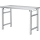 thumbnail image 1 of 36-pulgada stainless steel folding mesa - heavy duty, portable outdoor camping y picnic mesa, no assembly required, perfect para bbq party y kitchen prep, 1 of 7