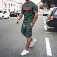 thumbnail image 6 of Afdoent Mens 2 Piece Sets T Shirt Men's Large Summer Short Sleeved T Shirt And Shorts Suit Men's Casual Fashion Theme Suit Retro Summer Vacation Outfits For Men, 6 of 6