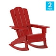 thumbnail image 2 of Flash Furniture Newport Adirondack Rocking Chair with Cup Holder Red 2/Pack (2LEHMP104431RD), 2 of 9