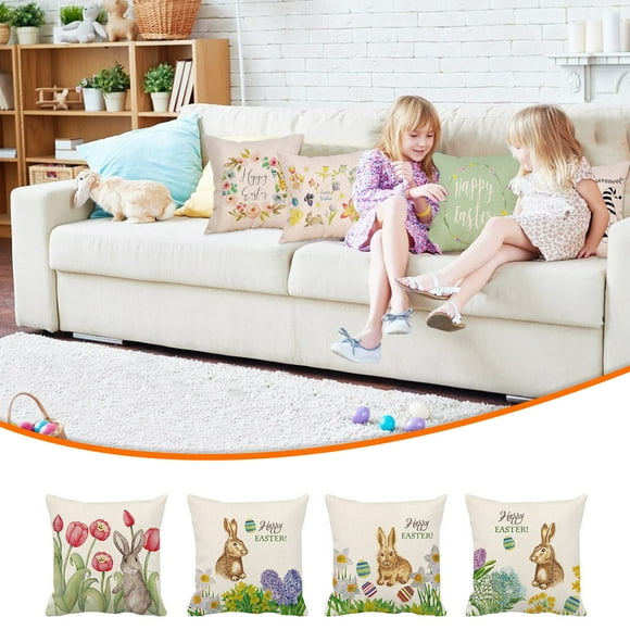 EGNMCR Pillow Cases, Pillow Covers Easter New Pillowcase Peach Skin Pillowcase Backrest Cover Picture Puzzle