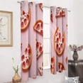 thumbnail image 2 of Blackout Curtains for Bedroom Fun Pizza Full Room Darkening Grommet Curtains for Living Room,Thermal Insulated Ombre Drapes, 2 of 7