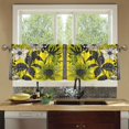 thumbnail image 4 of Yayeee Kitchen Curtains Tier Set of 2 Light Filtering 57"x24" Over Sink Window Panels, Yellow Flowers, 4 of 7