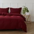 thumbnail image 3 of Simple&Opulence Linen Duvet Cover - Linen Cotton Blend 3 Pieces Bedding Set, 1 Duvet Cover 88 x 92 Inches and 2 Pillowcase- Solid Color Collection , Soft & Cozy ,Cooling Bedding-Burgundy Red, Queen, 3 of 9