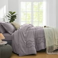 thumbnail image 6 of Flymme Grayish Purple Boho Comforter Set Queen 7 Piece Bed in a Bag Textures Jacquard Bedding Sets All Season Microfiber Chic and Stylish Bedroom Set, 6 of 8