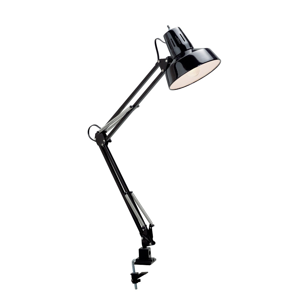 Satco 60w Swing Arm Drafting Lamp Black Finish