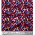thumbnail image 1 of Soimoi Purple polyester Crepe Fabric Women,Balloon & Firecrackers Party Print Fabric by the Yard 42 Inch Wide, 1 of 1
