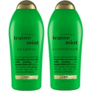OGX Hydrating + Tea Tree Mint Nourishing & Invigorating Daily Shampoo and Conditioner Set, 25.4 fl oz