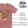 thumbnail image 4 of Women Teen Giraffe Mickey Ears with Flowers Shirt Floral Animal Print Character T-Shirt (Mauve-4X-Large), 4 of 7