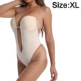 thumbnail image 2 of Body Bra, Sujetador con escote en V profundo Body sexy para mujer Ropa moldeadora con control de barriga nocturna de fiesta - Color de piel, 2 of 5