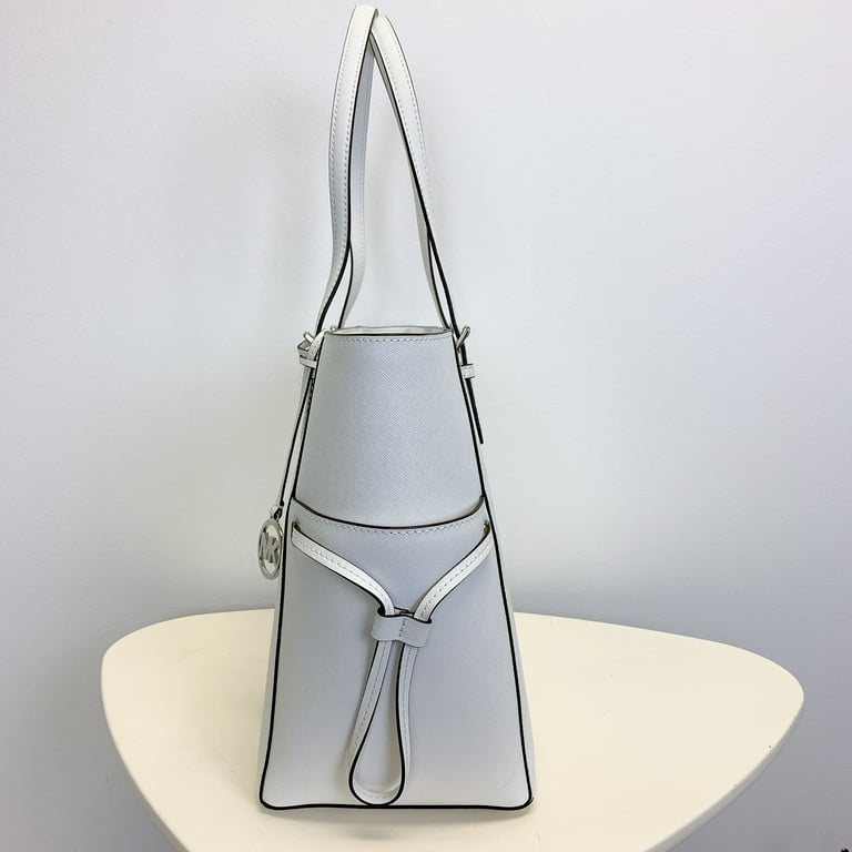 Michael Kors Womens Gilly Large Saffiano Leather Tote Bag Optic