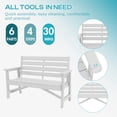 thumbnail image 6 of FODINGHILL Outdoor Bench with 2 Seat,HDPE All Weather Park Bench,700LBS Weight Capacity,Suit for Park,Garden and Porch,White, 6 of 8