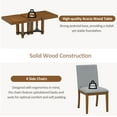 thumbnail image 4 of EUROCO 7-Piece Extendable Dining Table Set,76.4'' Wood Kitchen Table Chairs Set with 18'' Removable Leaf, 2 Arm Chairs and 4 Armless Chairs,Kitchen Table Set for 6,Brown, 4 of 6