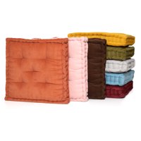 Better Homes & Gardens Corduroy Tufted Square Floor Cushion, Smoke