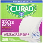 Curad Medium Gauze Pads 3" x 3", 25 ea (Pack of 3)