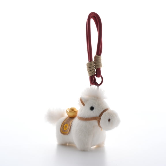 Gaiwos Horse Stuffed Animal 4 inches, Realistic Ingot Horse Figure Plush Keychain, Horse Mascot Keychain with Flexible Hook, for Purse Handbags