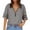 Grey, variant on Womens Plain Tshirts Ladies Casual V Neck Zip Half Sleeve Mesh Panel Loose Pullover Top Everyday BU2 XL