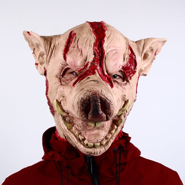 Máscaras de miedo para Halloween, disfraces de fiesta, máscara de cabeza de cerdo de terror, accesorios para disfraz de cosplay de animales, máscara de látex
