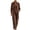Coffee, variant on Yuanlook Women's Coordinated Velvet Two Piece Outfit, Stand Collar Button Placket Top and Drawstring Wide Leg Pants for Weekend Errands and City Strolls S‑XXL