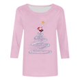 thumbnail image 3 of Otvok Womens Christmas 3/4 Sleeve T-Shirts Casual Round Neck Printed Blouse Tops for Summer, 3 of 6