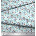 thumbnail image 1 of Soimoi Green Poly Georgette Fabric Leaves & Floral Hand Drawn Decor Fabric Printed Yard 42 Inch Wide, 1 of 2