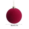 thumbnail image 4 of Elainilye 12 Pack Velvet Flocked Christmas Ball Ornaments, 3 Inch Red Plastic Hanging Tree Decorations for Xmas Tree Decoration and Home Decor, 4 of 9